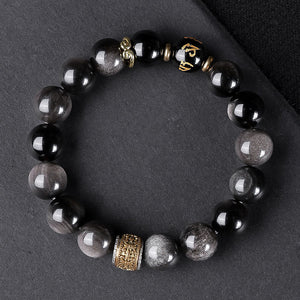 Men’s Silver Obsidian Bracelet
