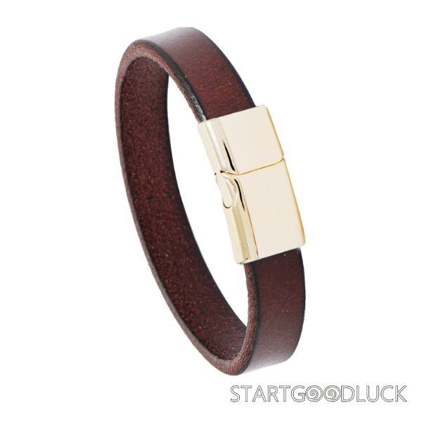 Men's Leather Cuff Bracelets | Simple Casual Style Bracelet