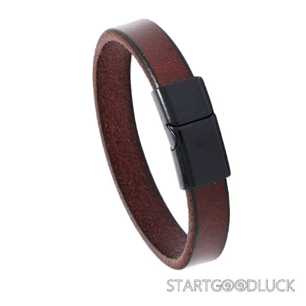 Men's Leather Cuff Bracelets | Simple Casual Style Bracelet