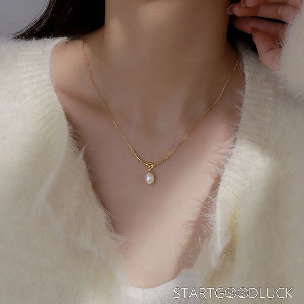 Minimalist Pearl Necklace - Dainty Gold/Silver/Rose Gold Pendant Necklace for Women, Fashion Jewelry Accessory