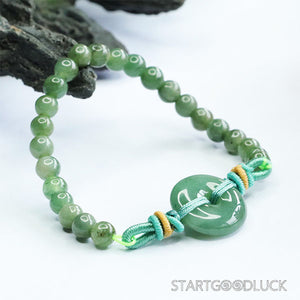 Natural Jadeite Peace Buckle Bracelet: Your Amulet of Luck & Calm - StartGoodLuck
