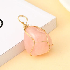 Natural Crystal with Copper Enwind Balance and Harmony Necklace