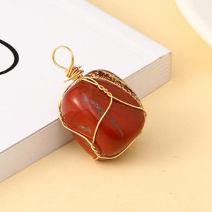 Natural Crystal with Copper Enwind Balance and Harmony Necklace