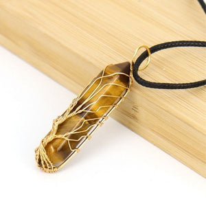 Natural Hexagonal Tree Of Life Crystal Courage Harmony Necklace