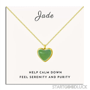 Natural Jade Heart Necklace Pendant: A Talisman of Calm & Purity - StartGoodLuck