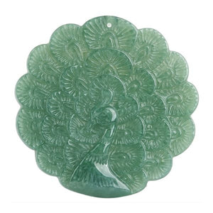 Natural Jade Peacock Pattern Balance and Harmony Necklace