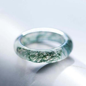 Natural Jade Water Agate Balance and Harmony Ring