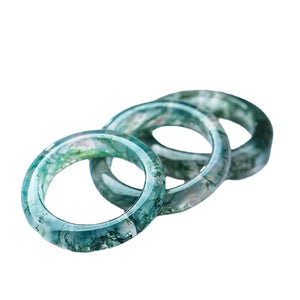 Natural Jade Water Agate Balance and Harmony Ring