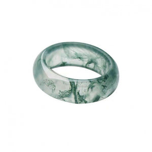 Natural Jade Water Agate Balance and Harmony Ring
