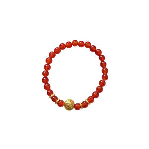 Natural Red Agate Horse Year Balance and Harmony Bracelet