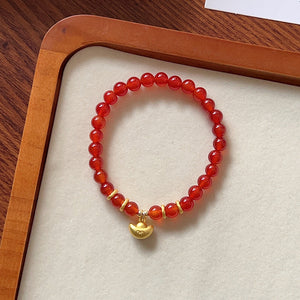 Natural Red Agate Horse Year Balance and Harmony Bracelet