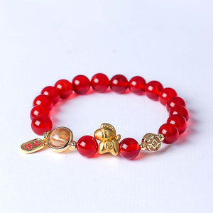 Natural Rose Quartz Horse Beaded Peace and Tranquility Bracelet