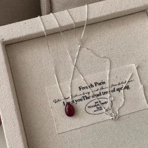 Natural Water Drop Jade Balance and Harmony Necklace