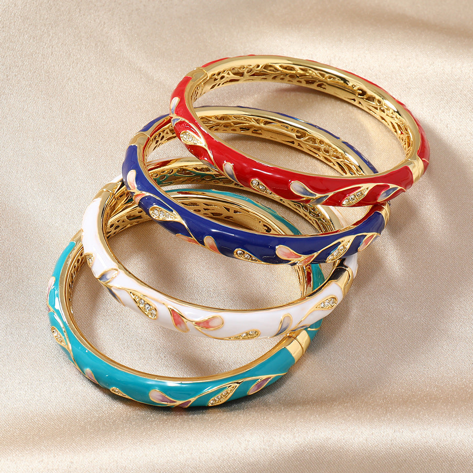 Cloisonne Enamel Bracelet Copper Retro Jewelry