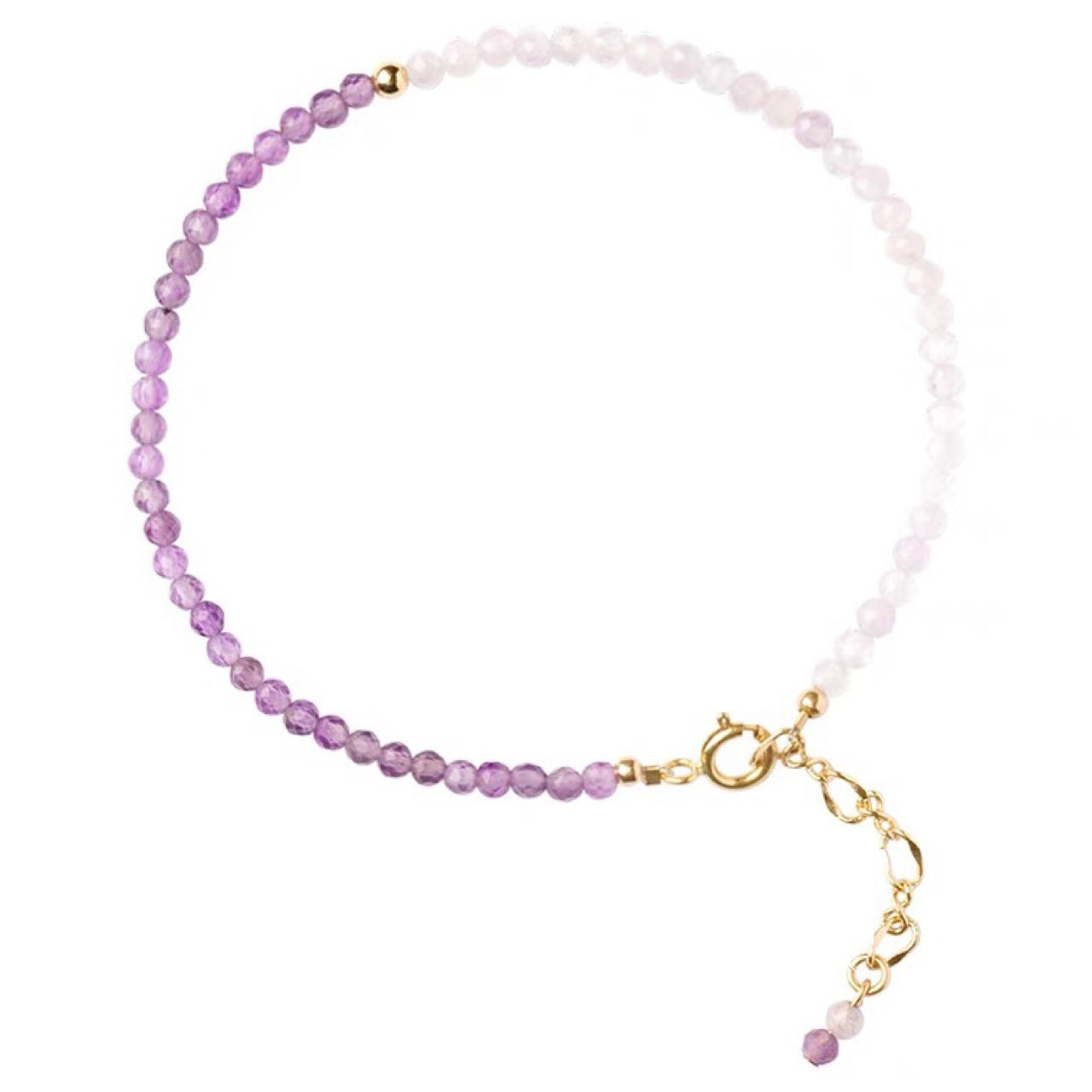 Amethyst Crystal Bracelet natural gemstone thin 3mm beads