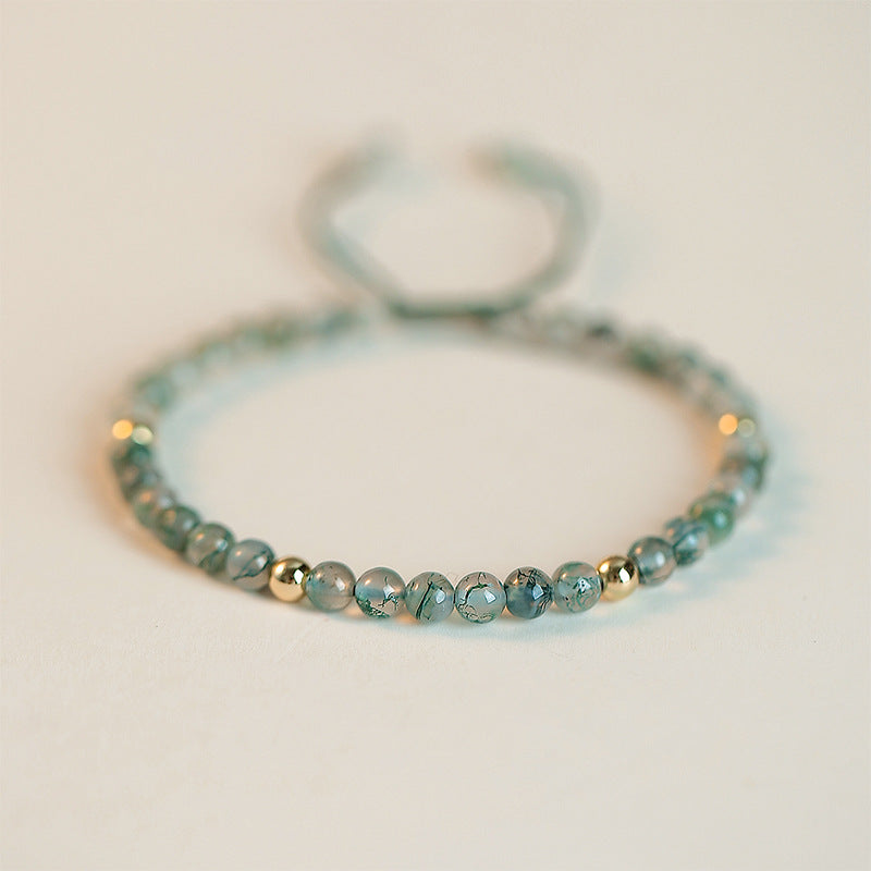 Green Agate Bracelet Crystal Transfer bead Design
