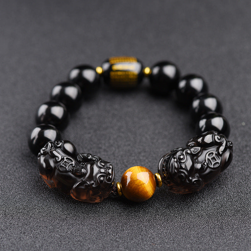 Obsidian Pixiu Bracelet Natural Ice stone for man