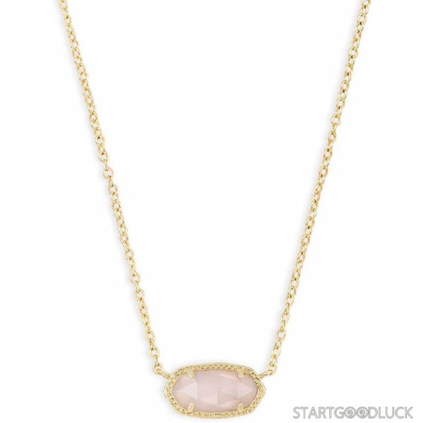 Oval Diamond Necklace - Gold Dainty Trendy Fashion Jewelry