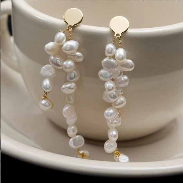 Pearl Tassel Earrings | Baroque Style Earrings | Elegant Accessories For Women