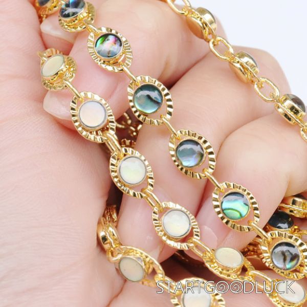 Abalone Shell Bracelet For Women | Pearl Beads Bracelet with Plated Gold Chain
