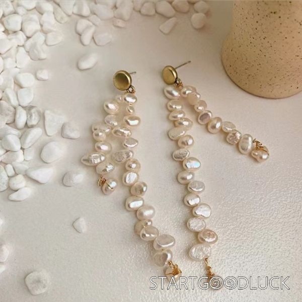 Pearl Tassel Earrings | Baroque Style Earrings | Elegant Accessories For Women