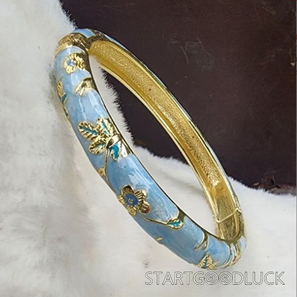 Peony Spring Bangle Bracelet | Retro Chinese  style | Best Birthday Gift For Mother