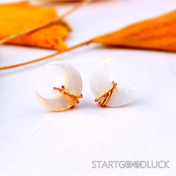 Rainbow Moonstone Earrings | Rainbow Moonstone Stud | Gold Or Silver Threads Binding Earrings