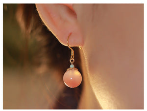 Red Agate Pendant Peach Blossom Harmony&Balance Earrings