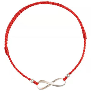 Red Rope Bracelet with silver infinity symbol perfect gift