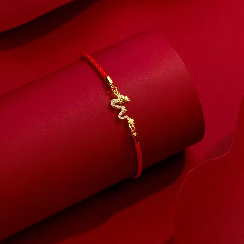 Red Rope String Dragon Zodiac Female&Male Prosperity and Wealth Bracelet
