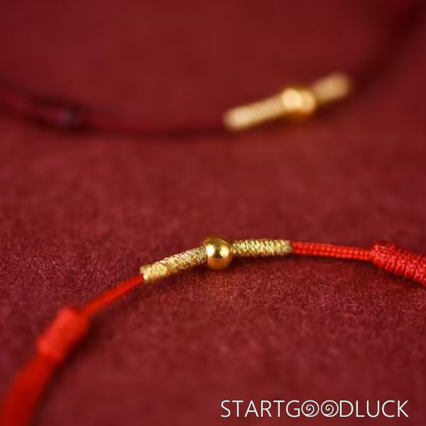 Red String Bracelet With Gold | Black String Bracelet