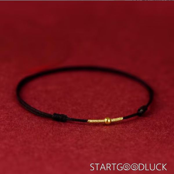 Red String Bracelet With Gold | Black String Bracelet