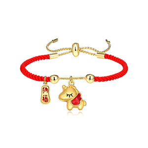 Red String Fu Horse Year Harmony and Happiness Bracelet