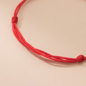 Red String Hand Woven 925 Silver 8 Light Beads Love and Luck Bracelet