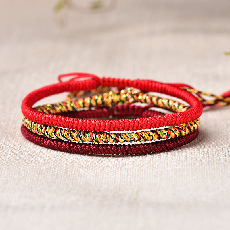 Red String Handmade Woven Diamond Knot Love and Luck Bracelet