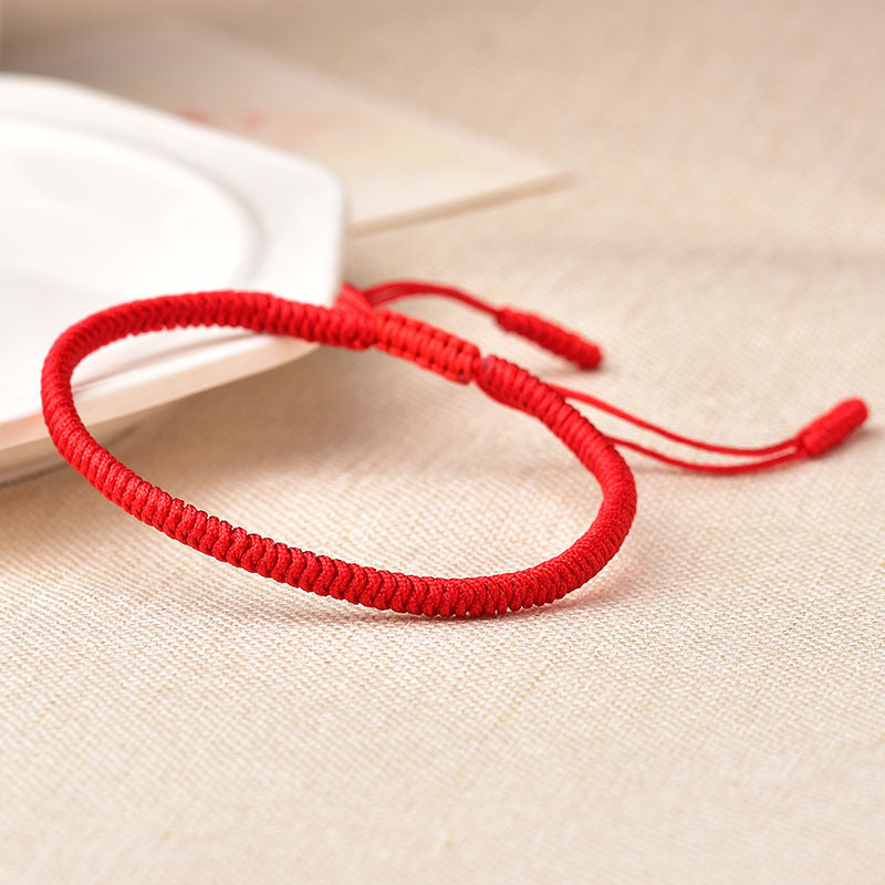 Red String Handmade Woven Diamond Knot Love and Luck Bracelet
