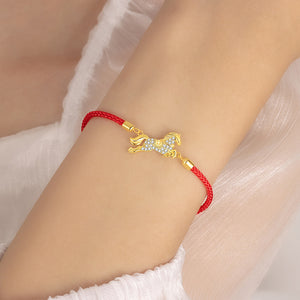 Red String S925 Sterling Silver Horse Year Courage and Strength Bracelet