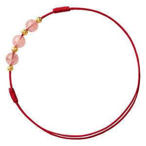 Red String Strawberry Quartz Bracelet | Love-Attracting