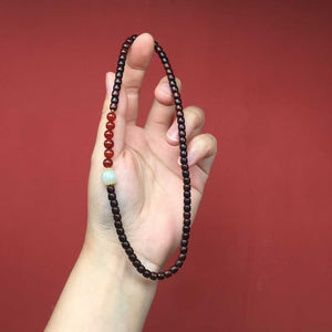 Rosewood Red Jade Double Circle Balance and Harmony Bracelet