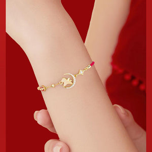 S925 Silver Red Rope Jade Dreaming of Horses Love and Luck Bracelet