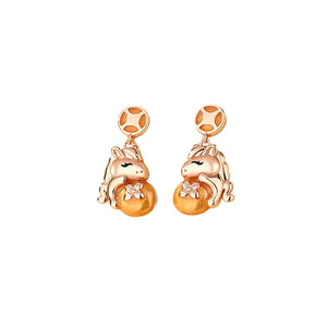 S925 Sterling Silver Year Of Horse Earrings for Women Bring Love and Luck