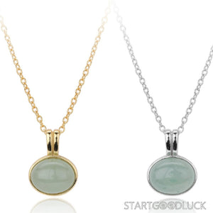 Silver/golden - Framed Jade Necklace Pendant: A Symbol of Spiritual Purity - StartGoodLuck