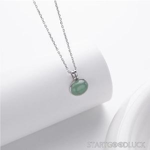 Silver/golden - Framed Jade Necklace Pendant: A Symbol of Spiritual Purity - StartGoodLuck
