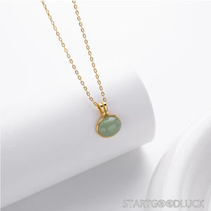 Silver/golden - Framed Jade Necklace Pendant: A Symbol of Spiritual Purity - StartGoodLuck