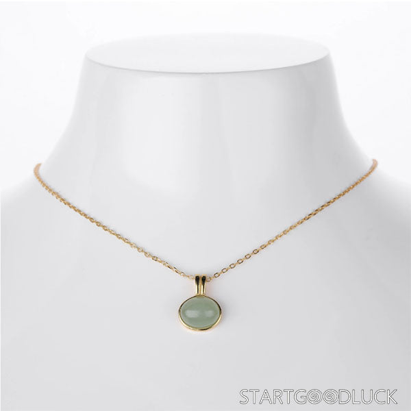 Silver/golden - Framed Jade Necklace Pendant: A Symbol of Spiritual Purity
