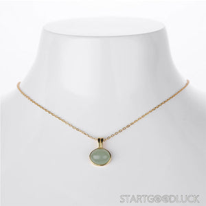 Silver/golden - Framed Jade Necklace Pendant: A Symbol of Spiritual Purity - StartGoodLuck