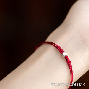 Silver Bead Red String Bracelet | Protection & Blessing Red String Bracelet & Silver Bead Bracelet - StartGoodLuck