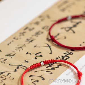 Silver Bead Red String Bracelet | Protection & Blessing Red String Bracelet & Silver Bead Bracelet - StartGoodLuck
