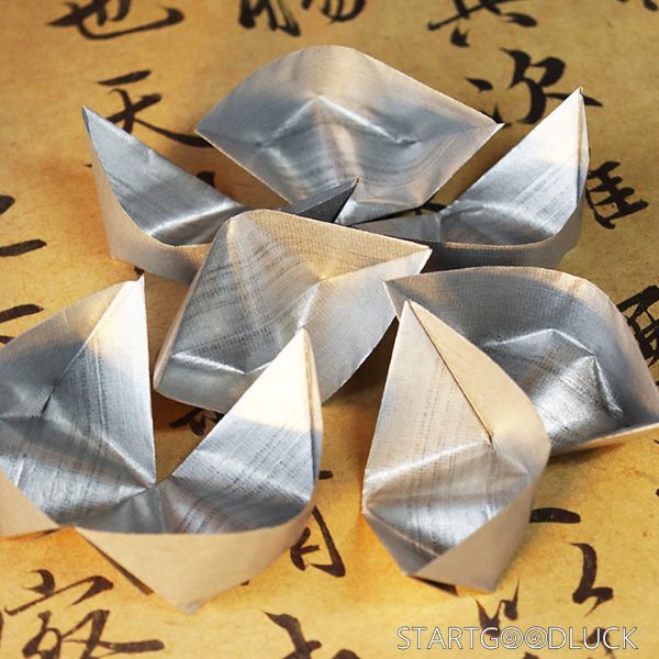 Silver Joss Paper - Chinese Silver Ingot-style set for Afterlife Offerings & Cultural Rituals