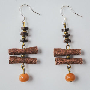 Silver dangle Earrings retro Zen handmade jewelry